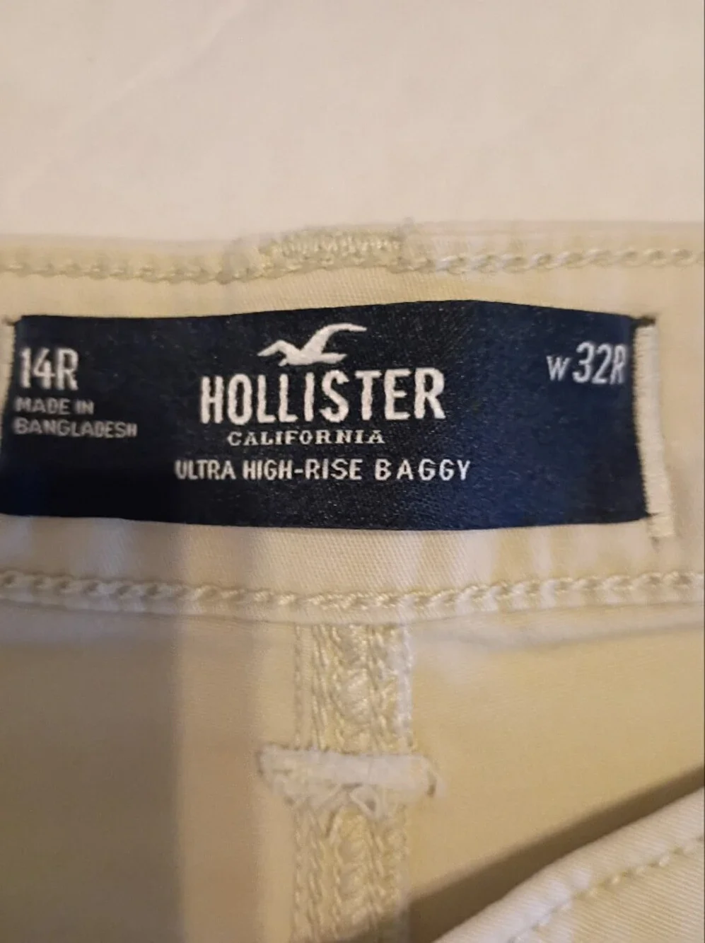 Hollister Women's Cream Wide-Leg Cargo Pants Sz 14R